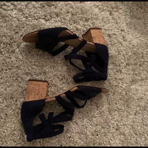 Nine West Navy Sues Strap Sandals